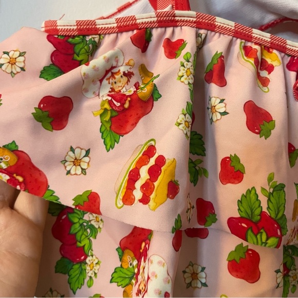 Strawberry Shortcake Ruffled Swim Top with Red Checkered Straps - Picture 3 of 6